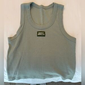 NWOT Daily Drills Green Logo Tank — size: M/L